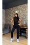 Elastic Waist Zipper Pocket Trousers Brc1402 Black - 2