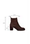Eliya Elastic Thick Boots Heeled Round Toe Black Leather Skin - 3