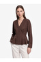 Slim Fit Buttoned Long Sleeve V-Neck Poplin Shirt - 2