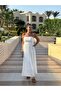 فستان طويل بدون حمالات