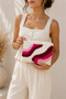 Pembe İşlemeli Clutch Çanta - 2