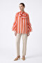 Striped Flywheel Sleeve Tunic 5402 - Orange - 2