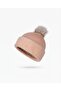 Soft Textured Pompom Women's Huzi Mars Beanie Fo 2576 Apricot - Warm Winter Beanie with Furry Fold Cuff, Furry Pompom, and Warm Keeping Features - 2
