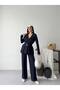 Women's Belted Blazer Pants Double Suit - 3