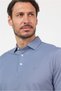 Blue Italian Collar Short Sleeve Pocketless Comfort Fit Flexible T-Shirt 1011260156 - 4