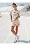 Women's Cotton Sporty&Rich Marathon Short Sleeve Oversize T-Shirt and Shorts Bottom Top Set Two-Piece Set - 2