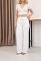 White Summer Muslin Trousers with Elastic Waist - 3