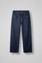 Men's Baggy Fit Contrast Stitched Jean Trousers Navy Blue