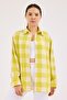 Women's Lemon Yellow Plaid Shirt Regular Fit - 5