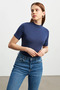 Women's White Bitter Brown Anthracite Navy Blue 4-Pack Short Sleeve Blouse - 5