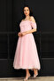 Bale Detailed Glittery Princess Dress - Pink - 5