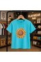 Knitted Moon Flower Printed 100% Children's Unisex T-Shirt 5 6 -7 8-9 10 -11 12 Years Old