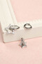 Women's Gray Color Star Figured 3-Piece Steel Earring Set - 2