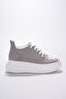 Women's Height Increasing Gray Sports Shoes with Internal Hidden Heels Sneaker - 3