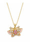 Butterfly Women's Necklace Gold Color Stainless Steel Pink Detailed Gift - 2
