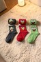 3 Pairs of Colorful Patterned Unisex Socks Cotton Soft Textured College Socks