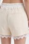 Women's Lace Detailed Lined Woven Fabric Design Shorts - 4