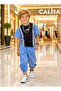 Premium Boy's Jeans Garnished Striped Suit Summer Denim 2-Piece Combination |   5-14 Years Old Holiday Edition - 5