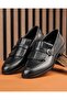 Italian Style Internal and External Natural Leather Men's Shoes Black T14616 - 2