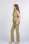 Women's Summer Pistachio Green High Waist Delora Pleated Vest and Pants Set Tencel Fabric Comfortable Casual Office Stylish 1294 - 2