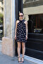 Rose-Collared Polka Dot Dress - 5