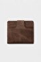 Men's Genuine Leather Trifold Snap Fastener Classic Wallet Brown - 2