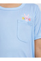 Girls Blue Floral Print T-Shirt and Shorts Set - 3