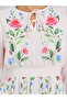 Light Pink Floral Maxi Dress with Tie-Up Neck - 4