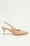 Women's Nude Open-Back Heeled Shoes Pointed Toe Stylish Short Heeled Evening Dress Stilettos - 3