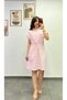 Striped Dress with Shirt Collar Pockets and Tie Waist Detail - 2