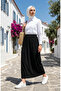Bürümcük Fabric Elastic Waist Skirt 2257-01 Black