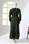 Women's Hijab Long Sleeve Belted Casual Stylish Dress - 6