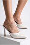 Women's Elegant and Stylish Pointed Toe Thin High Heel White Evening Dress Slippers, Wedding Dress Wedding Slippers - 7