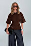 Women's Oversize Basic T-Shirt with Pleated Detail, Comfortable Cut, Casual Stylish Combination