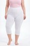 Women's Plus Size Capri Leggings High Waist Cotton Lycra Flexible Comfortable Fit White - 3