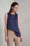 My Fashion Satin Crew Neck Sleeveless Long Blouse - 5