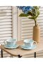 Green 2-Person Flower-Looking Porcelain Coffee Cup Set 90 ml