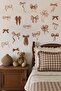 Bohemian Style Ribbon Wall Sticker Set - 17 Pieces Adhesive Wall Decoration Set