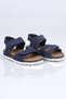 K.1051 Genuine Leather Cork Sole Sandals B.-Dark Blue - 23 - 3