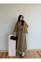 Khaki Elastic Waist Long Skirt - 1012