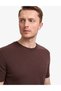 Dark Brown Slim Fit Crew Neck Knitwear T-Shirt 50320807-Vr084 - 3
