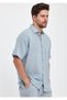 Heaven 4040 Muslin Collar Short Sleeves Men's Shirt - 7