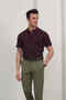 Men's Striped Zipper Detailed Polo Collar T-Shirt - 2