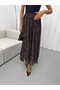 Women's Shawl Pattern Asymmetrical Long Tulle Skirt - 2