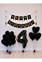 Happy Birthday Black Gold Balloon Set -4-