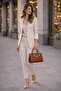 Women's Tan Handbag with Adjustable Strap Daily Shoulder Bag 2-Piece Combination - 3
