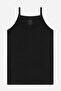 Girl's Rope Strap Undershirt Black 3-Piece 100% Cotton Rib Soft and Flexible Fabric - 2