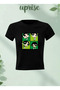 Buttercap Powerpuff Girls Printed Cotton Lycra Body Tee Crop T-Shirt