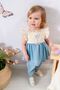 My Little One's Embroidery Detailed Tunic and Pants Baby Girl Set - Blue