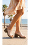 Women's Vintage High Wedge Heel Slippers Sandals Shoes with Skin Medium Detail - 9